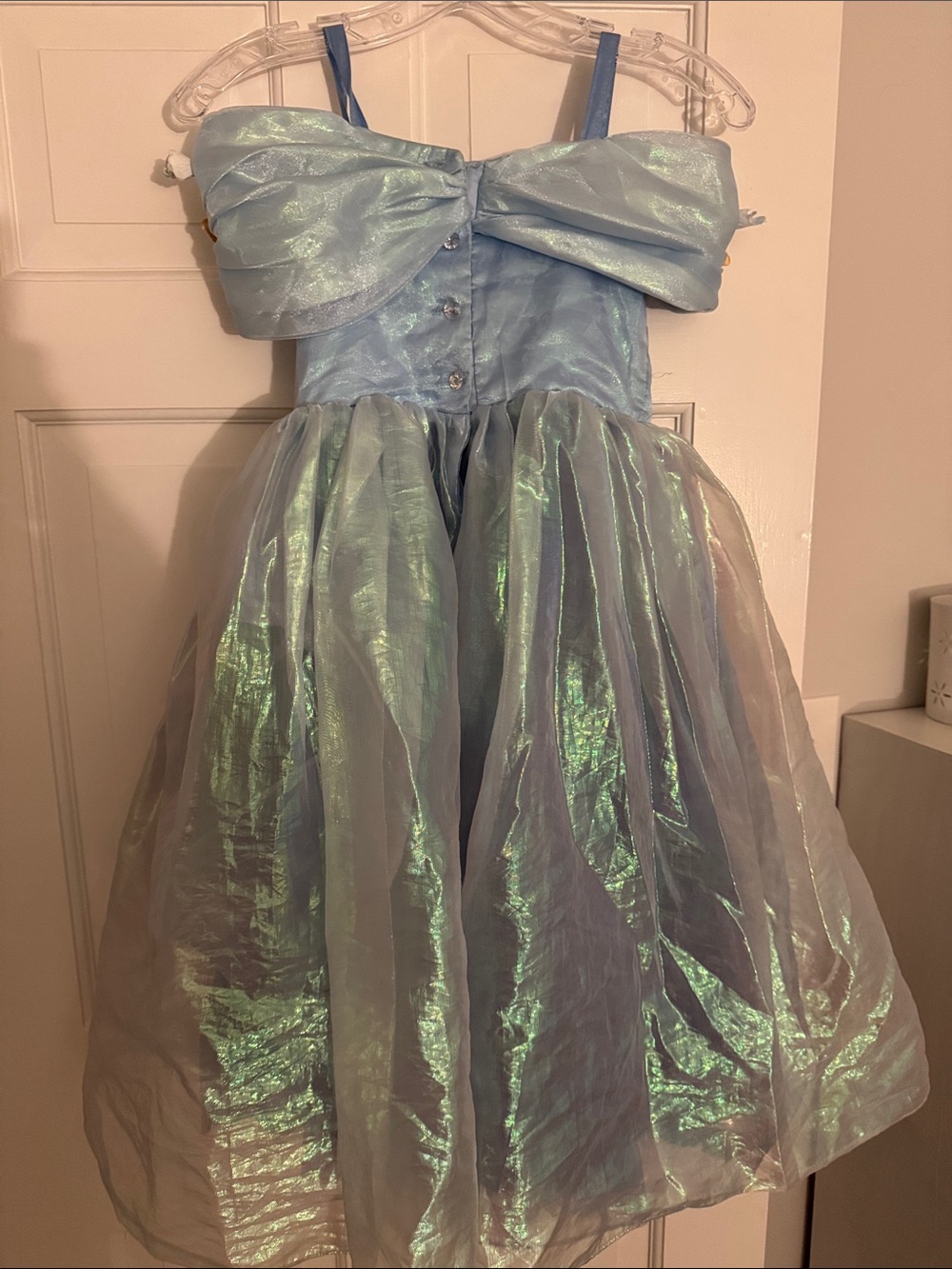 Disney Deluxe Cinderella Light Blue Iridescent Butterfly Princess Dress - Picture 10 of 12